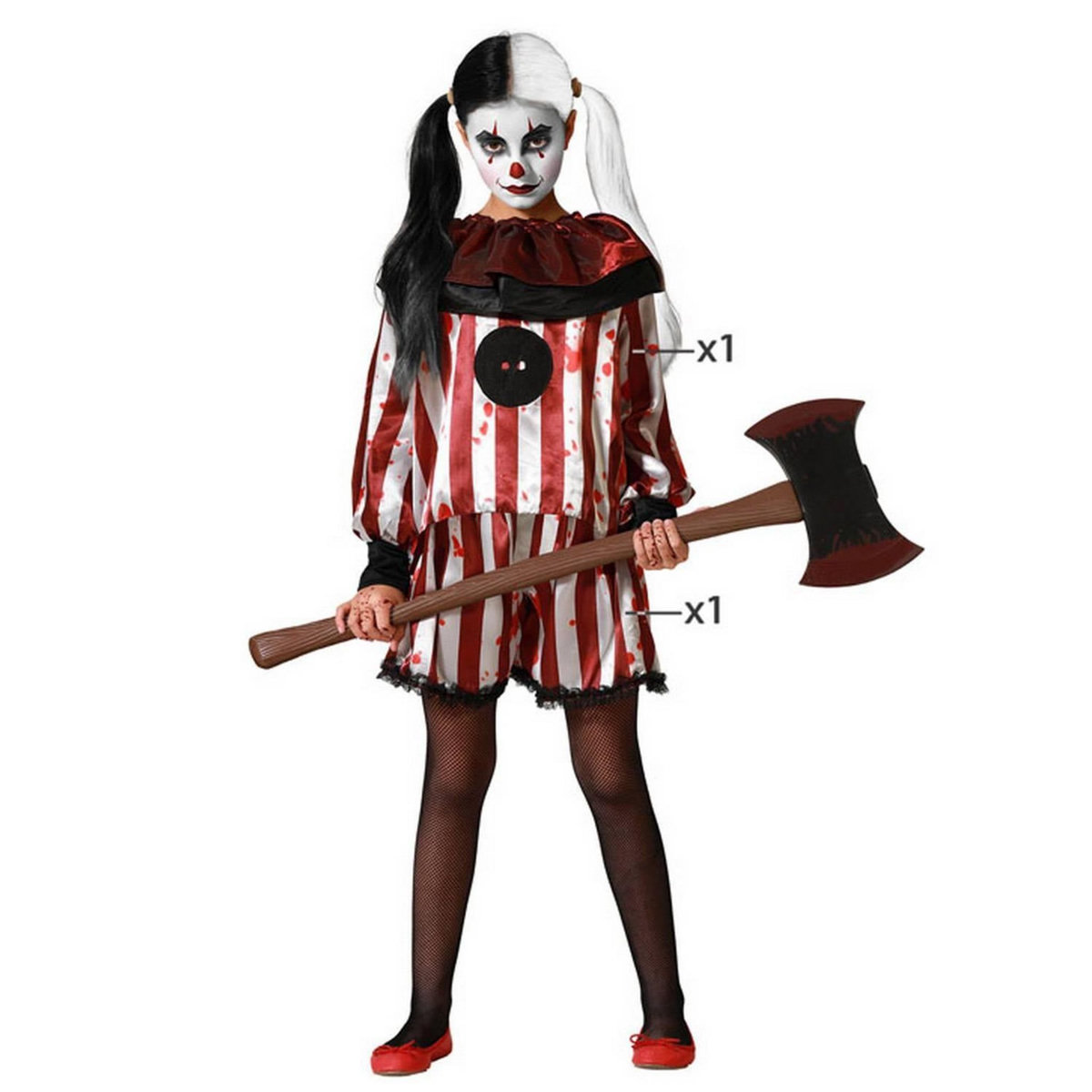 ATOSA Déguisement Clown  - Fille - 5/6 ans (110 à 116 cm)