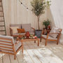 Voir la diapositive 2 : SWEEEK Salon de jardin en bois 4 places - Ushuaïa - Canapé, fauteuils et table basse en acacia, design