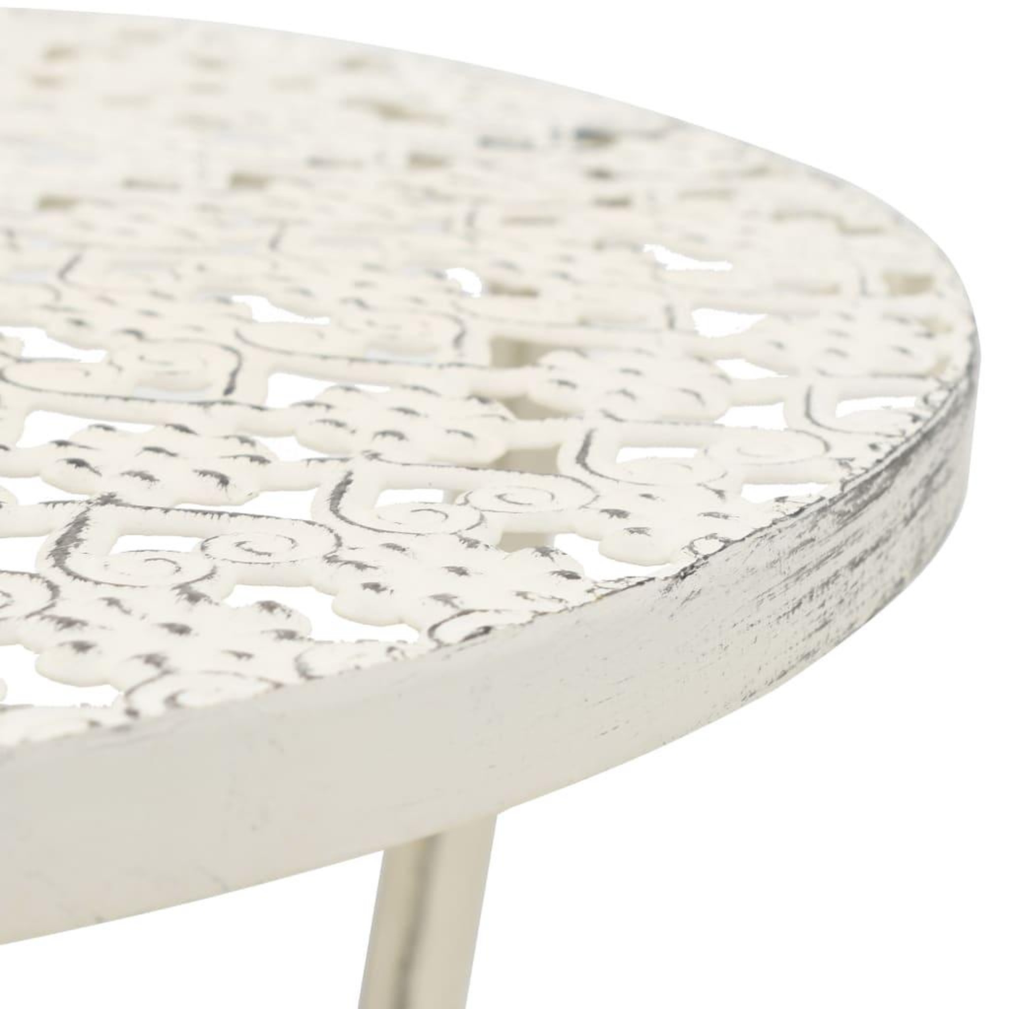 Voir la diapositive 3 : VIDAXL Table de bistro Style vintage Ronde Metal 40x70 cm Blanc