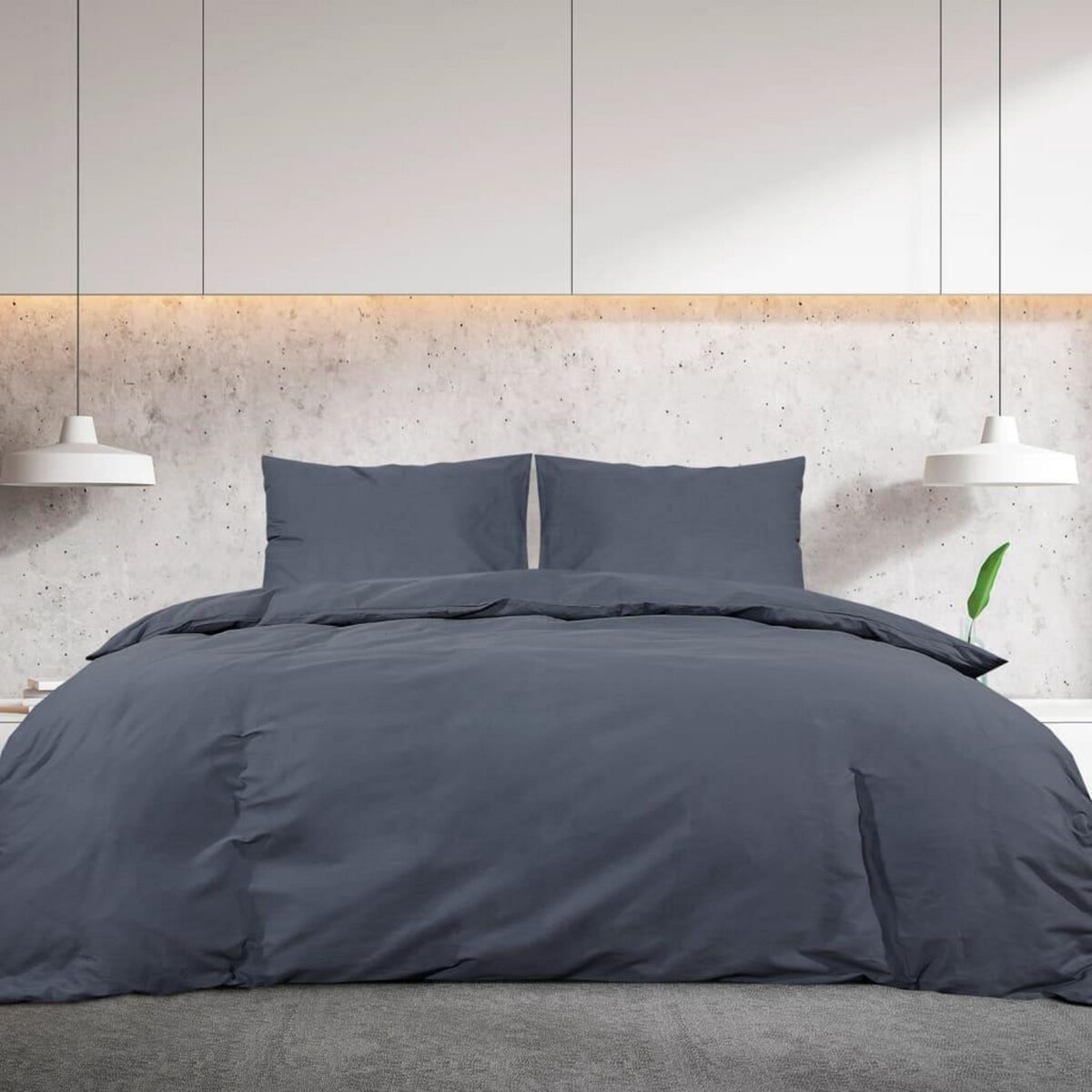 VIDAXL Ensemble de housse de couette Anthracite 220x240 cm Coton