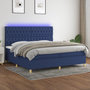 Voir la diapositive 1 : VIDAXL Sommier a lattes de lit et matelas et LED Bleu 200x200 cm Tissu