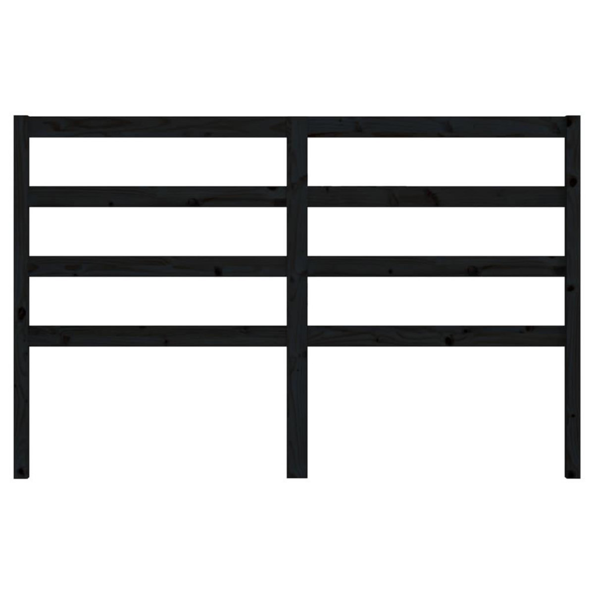 VIDAXL Tete de lit Noir 146x4x100 cm Bois massif de pin