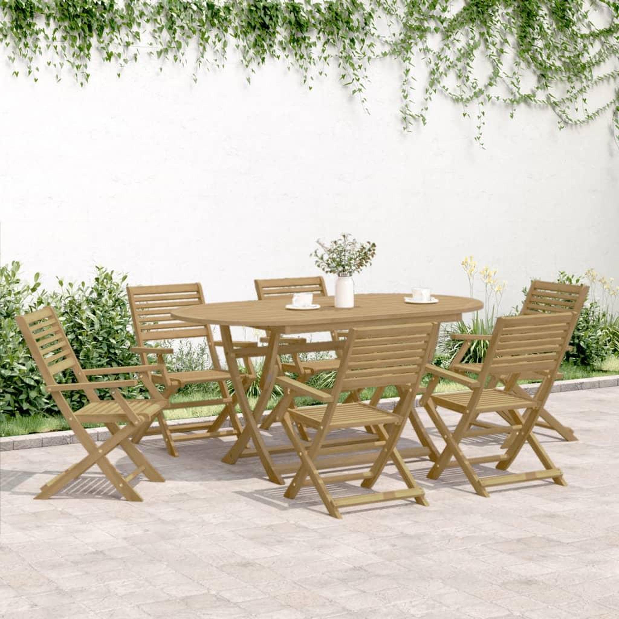 Voir la diapositive 3 : VIDAXL Chaises pliables de jardin lot de 8 bois massif d'acacia