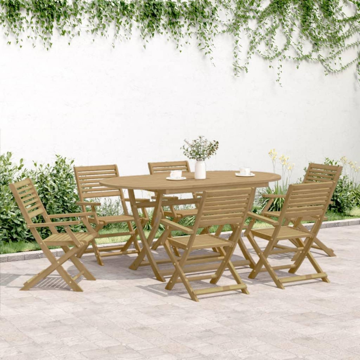 VIDAXL Chaises pliables de jardin lot de 8 bois massif d'acacia