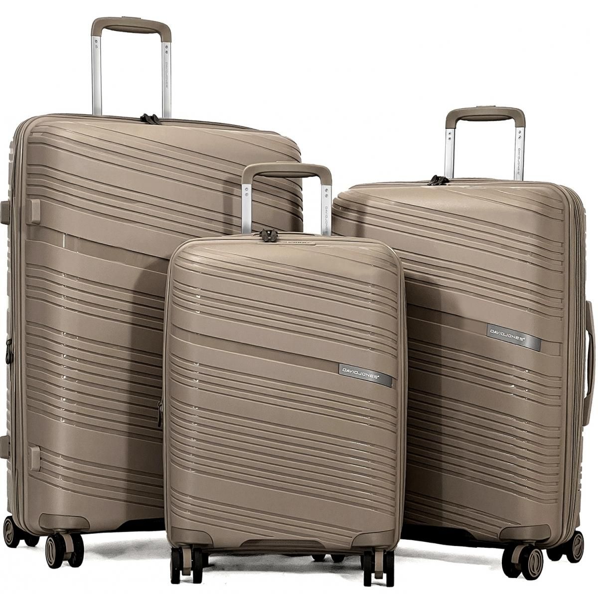 David Jones Lot 3 valises rigides dont 1 cabine TSA