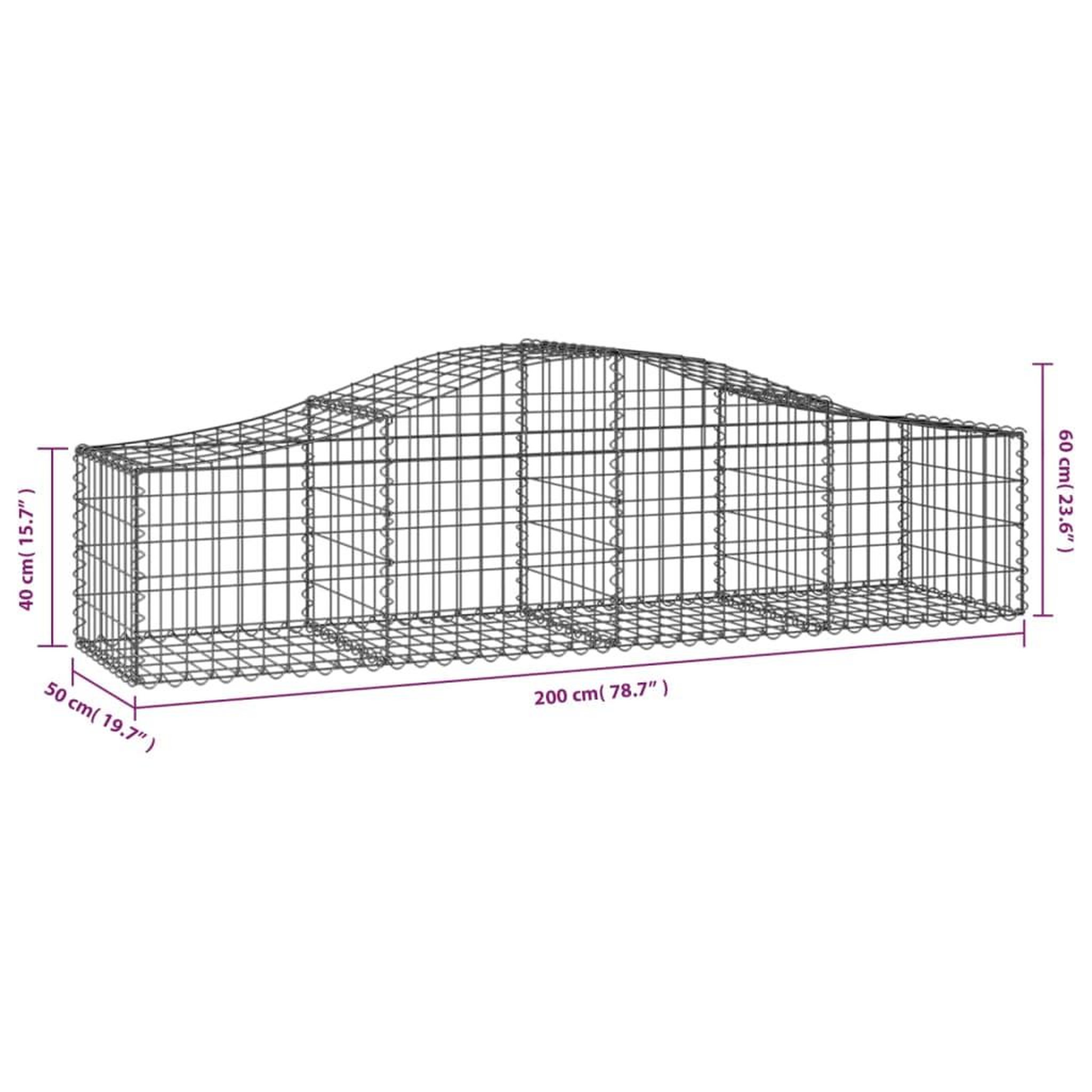 Voir la diapositive 6 : VIDAXL Paniers a gabions arques 40 pcs 200x50x40/60 cm fer galvanise