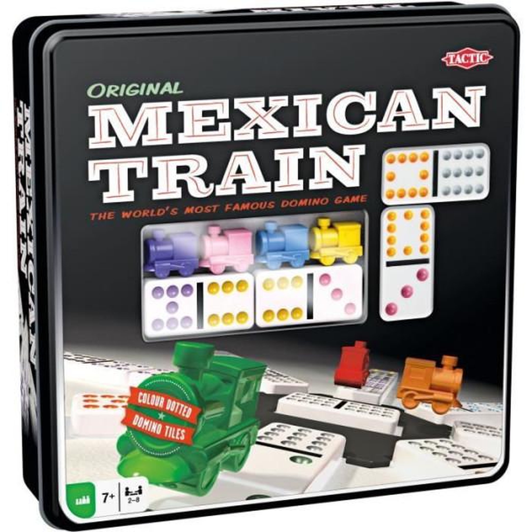 Tactic Jeu de dominos Mexican Train TACTIC - Boîte métal - Multicolore - 30 min - Adulte