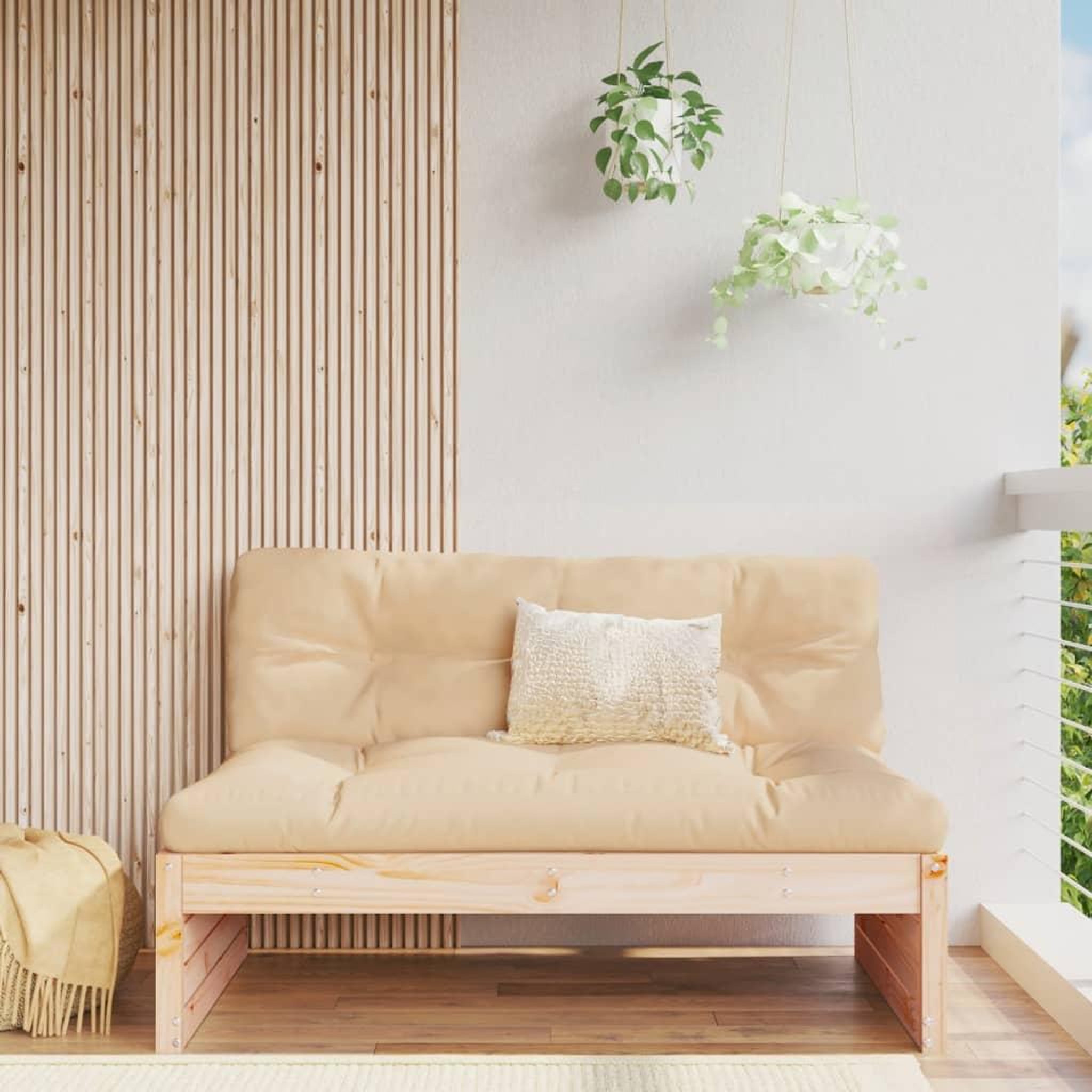 VIDAXL Canape central de jardin 120x80 cm bois de pin massif