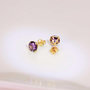 Voir la diapositive 3 : L'ATELIER D'AZUR Boucles d'Oreilles Or 18 Carats 750 Jaune - Zirconiums Améthyste