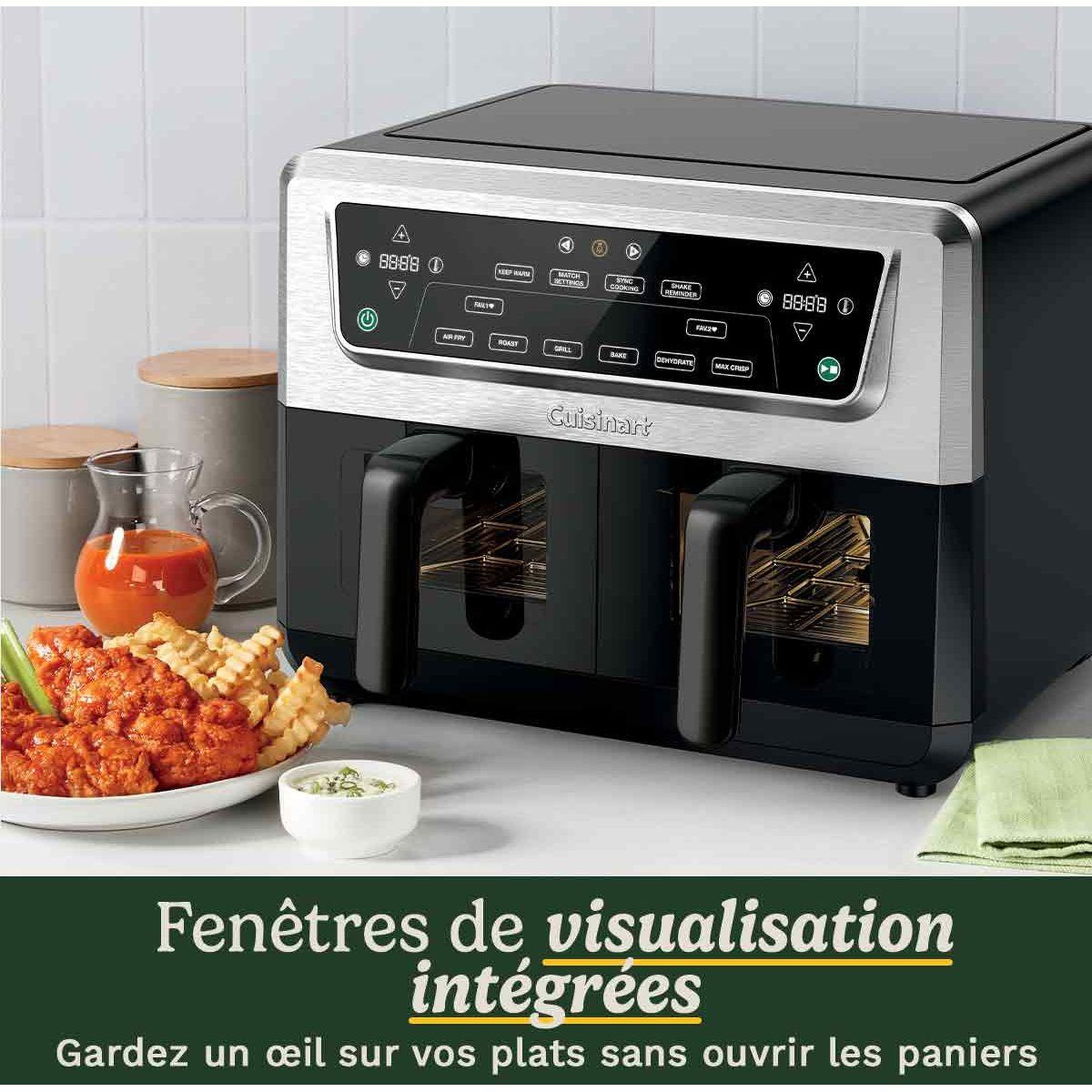 Voir la diapositive 5 : Cuisinart Friteuse sans huile AFD10XSSE gris 10,4 L
