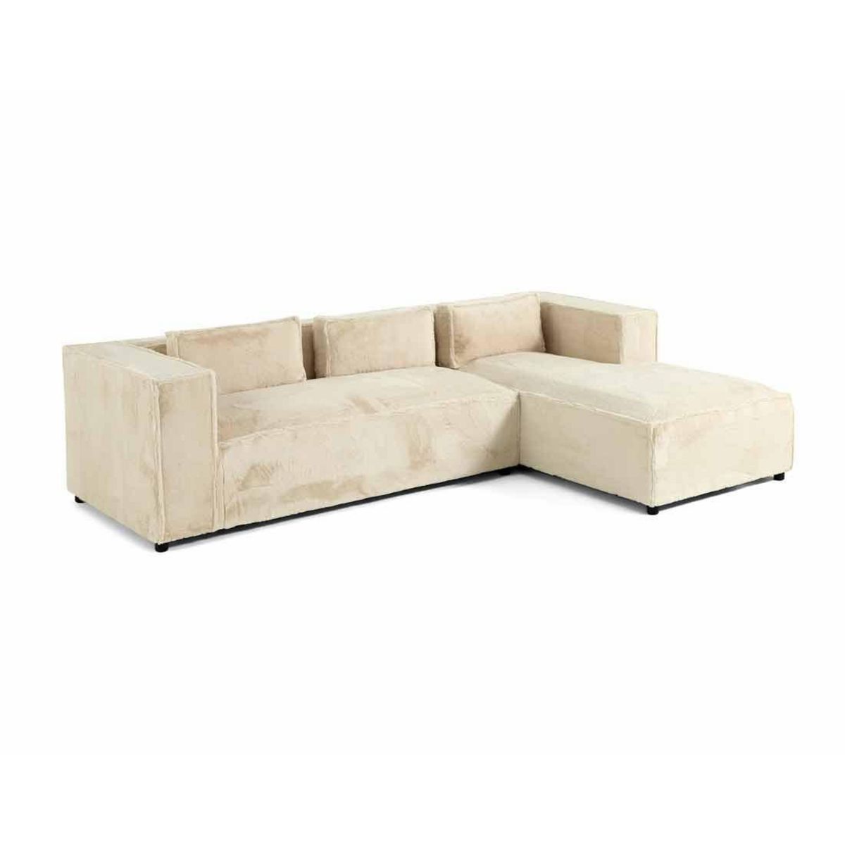 LISA DESIGN Stella - canapé d'angle droit - 4 places - en fausse fourrure