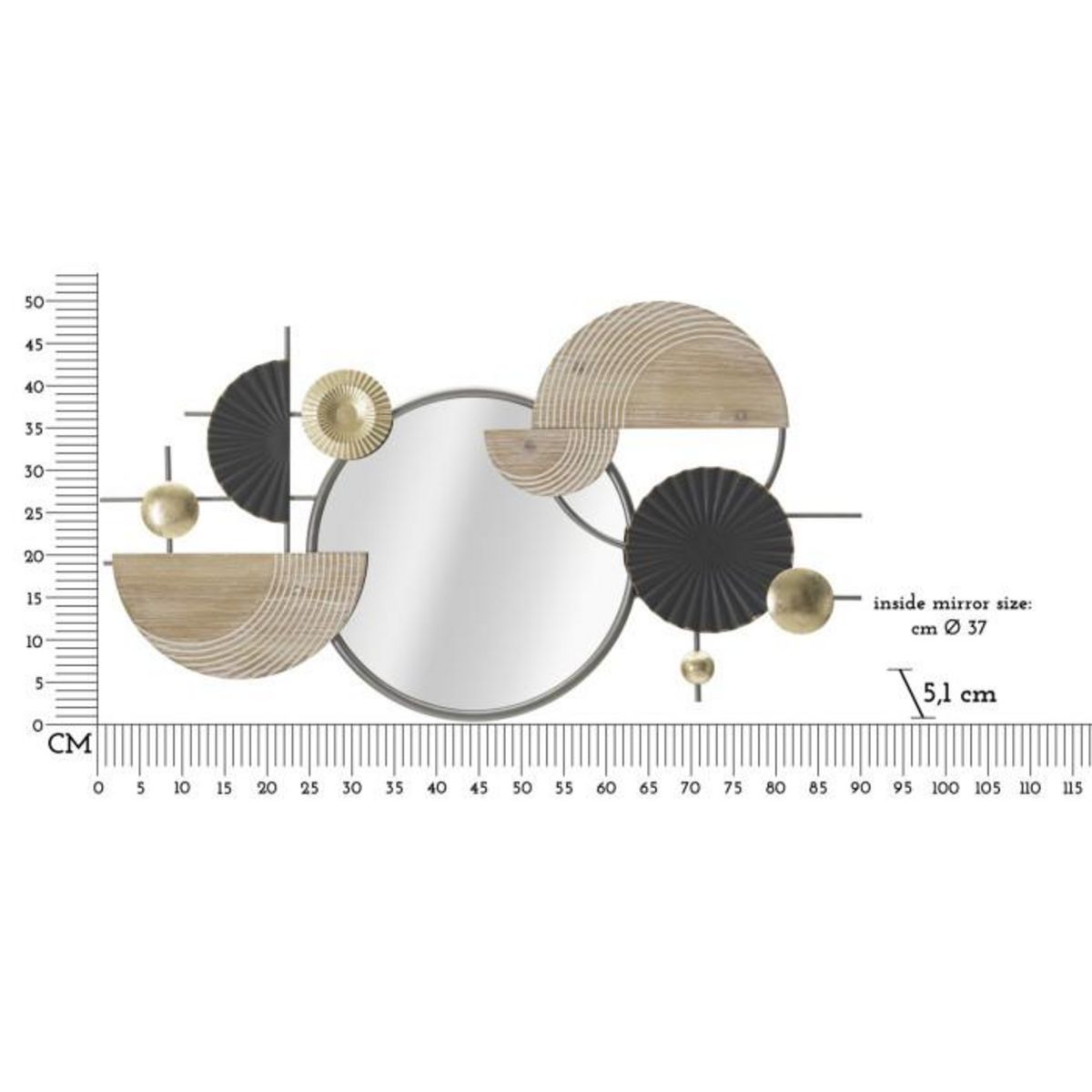 Paris Prix Miroir Mural Déco  Abstract  90cm Multicolore