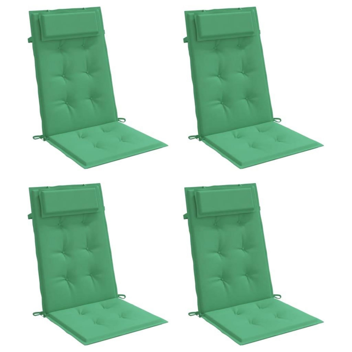 VIDAXL Coussins de chaise a dossier haut lot de 4 vert tissu oxford