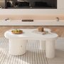 Voir la diapositive 4 : MERAX Table basse forme atypique blanc - 60x100 cm mdf
