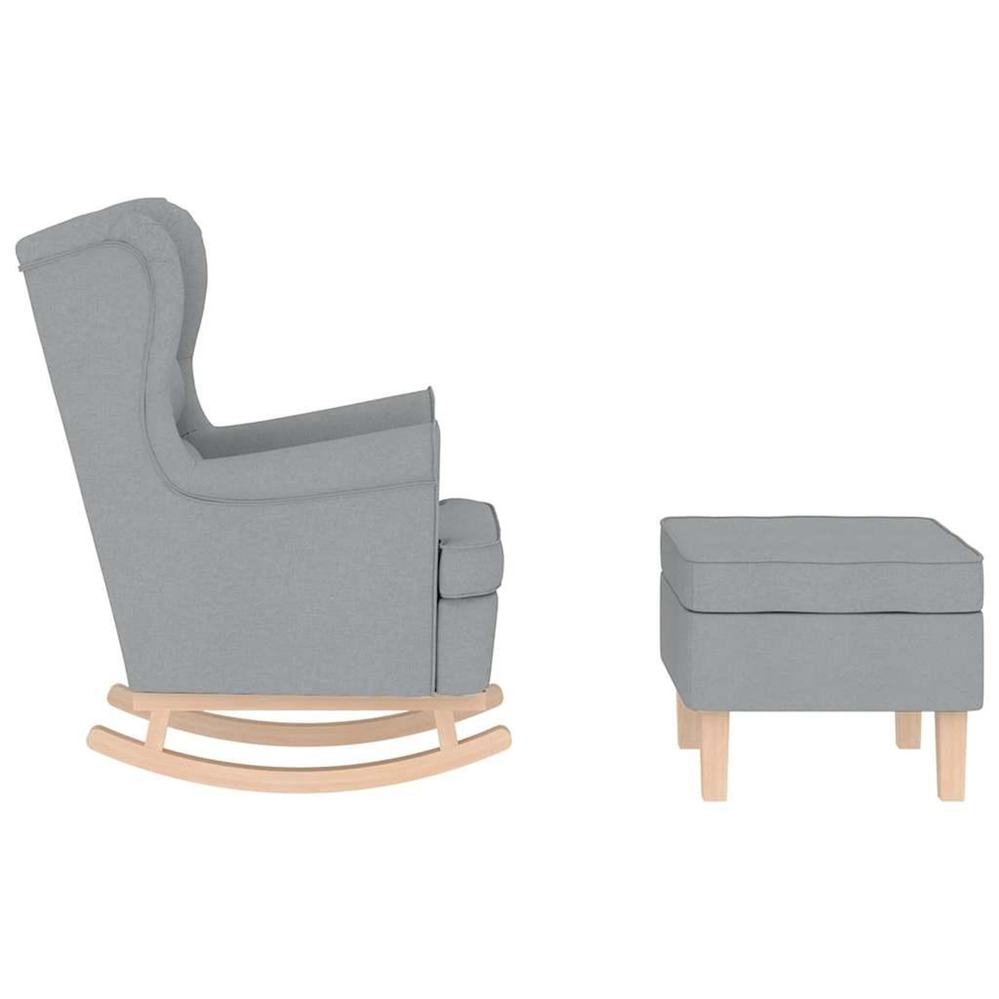 Voir la diapositive 5 : VIDAXL Chaise a bascule avec repose-pied Gris clair Tissu