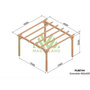 Voir la diapositive 2 : JARDIDECO Pergola en bois lamellé-collé Grenoble 400 x 400 cm - Maderland