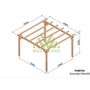 Voir la diapositive 2 : JARDIDECO Pergola en bois lamellé-collé Grenoble 400 x 400 cm - Maderland