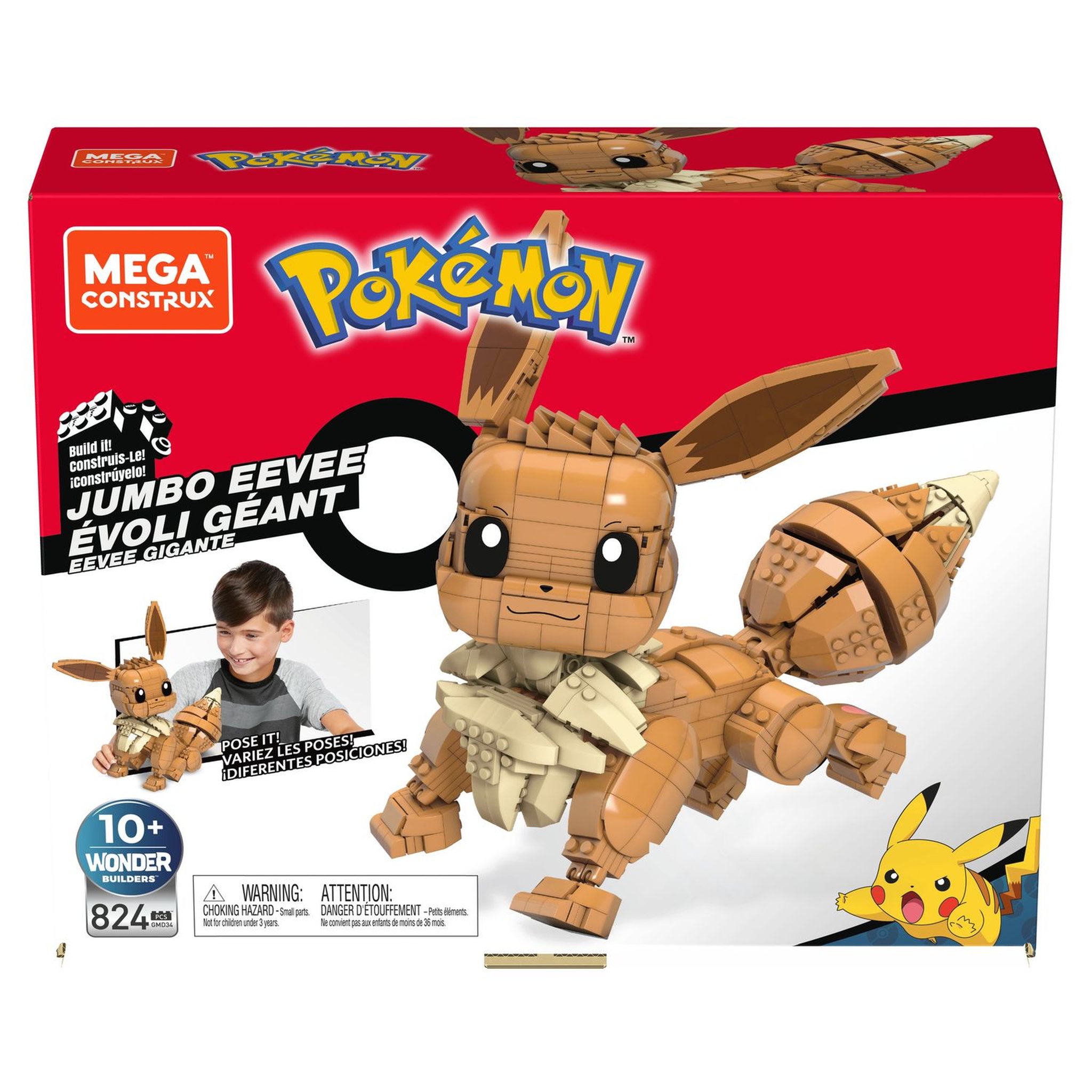 Voir la diapositive 3 : MEGA CONSTRUX Evoli Géant - Briques de construction - Pokemon 