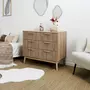 The Home Deco Factory Commode 3 tiroirs Saulk en bois - Marron