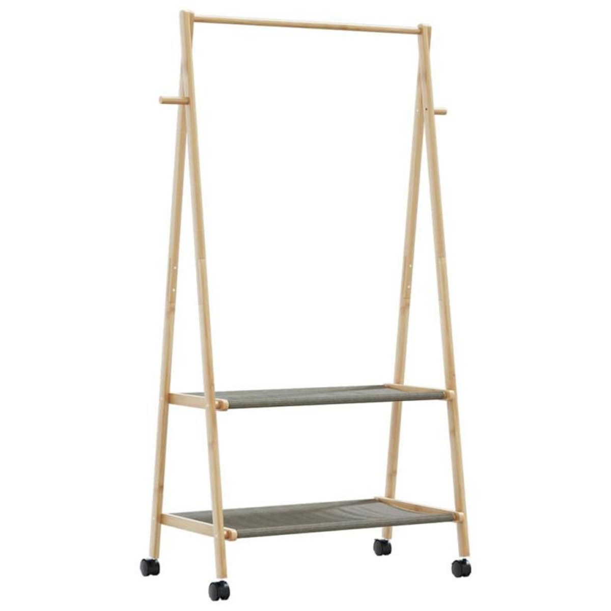 VIDAXL Porte vêtements et étagères et roulettes 96x45,5x155,5cm bambou