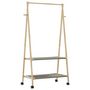 Voir la diapositive 6 : VIDAXL Porte vêtements et étagères et roulettes 96x45,5x155,5cm bambou