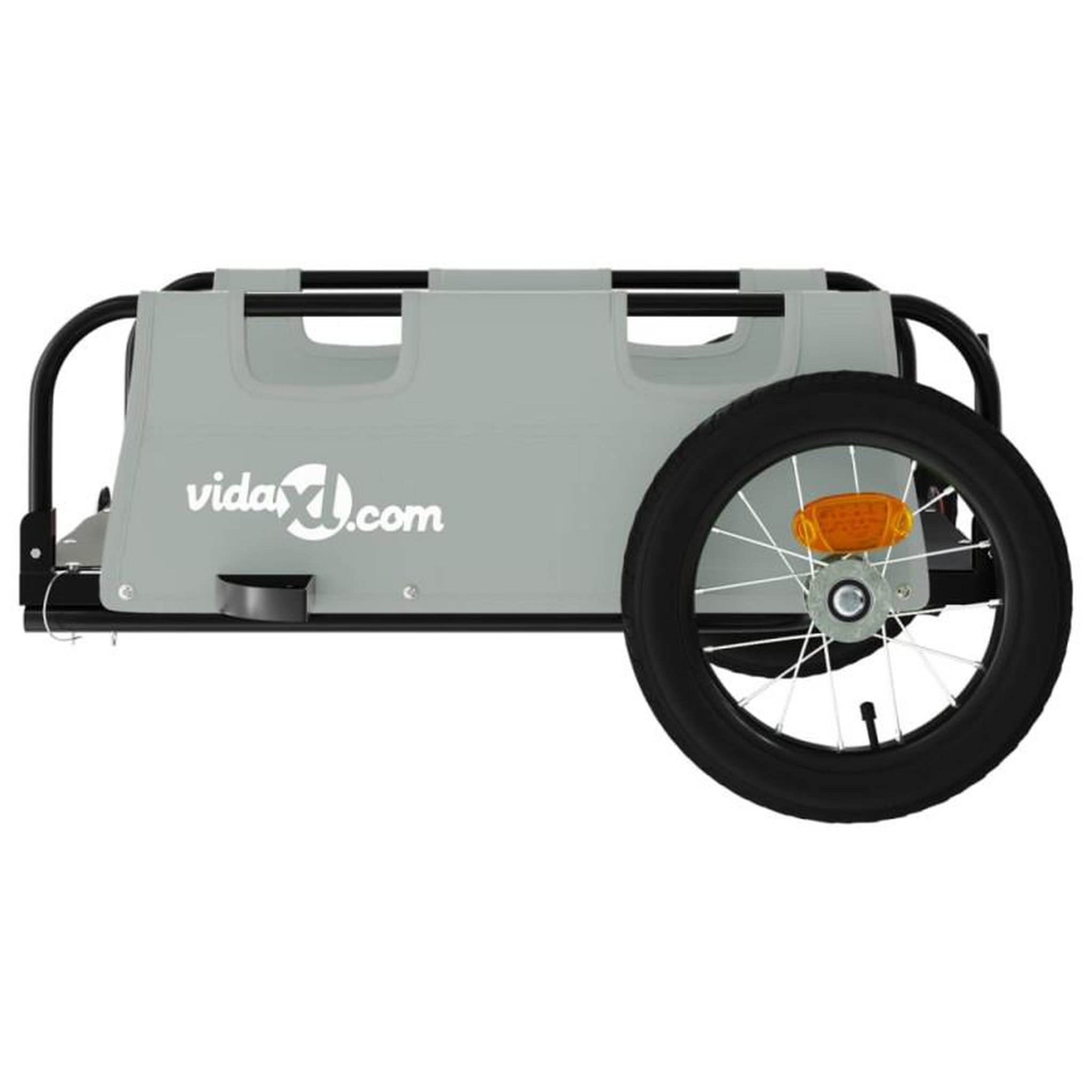 Voir la diapositive 6 : VIDAXL Remorque de vélo gris tissu oxford et fer