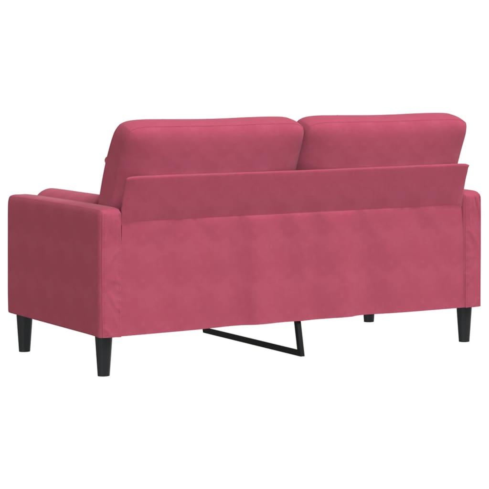 Voir la diapositive 5 : VIDAXL Canape 2 places avec oreillers bordeaux 140 cm velours