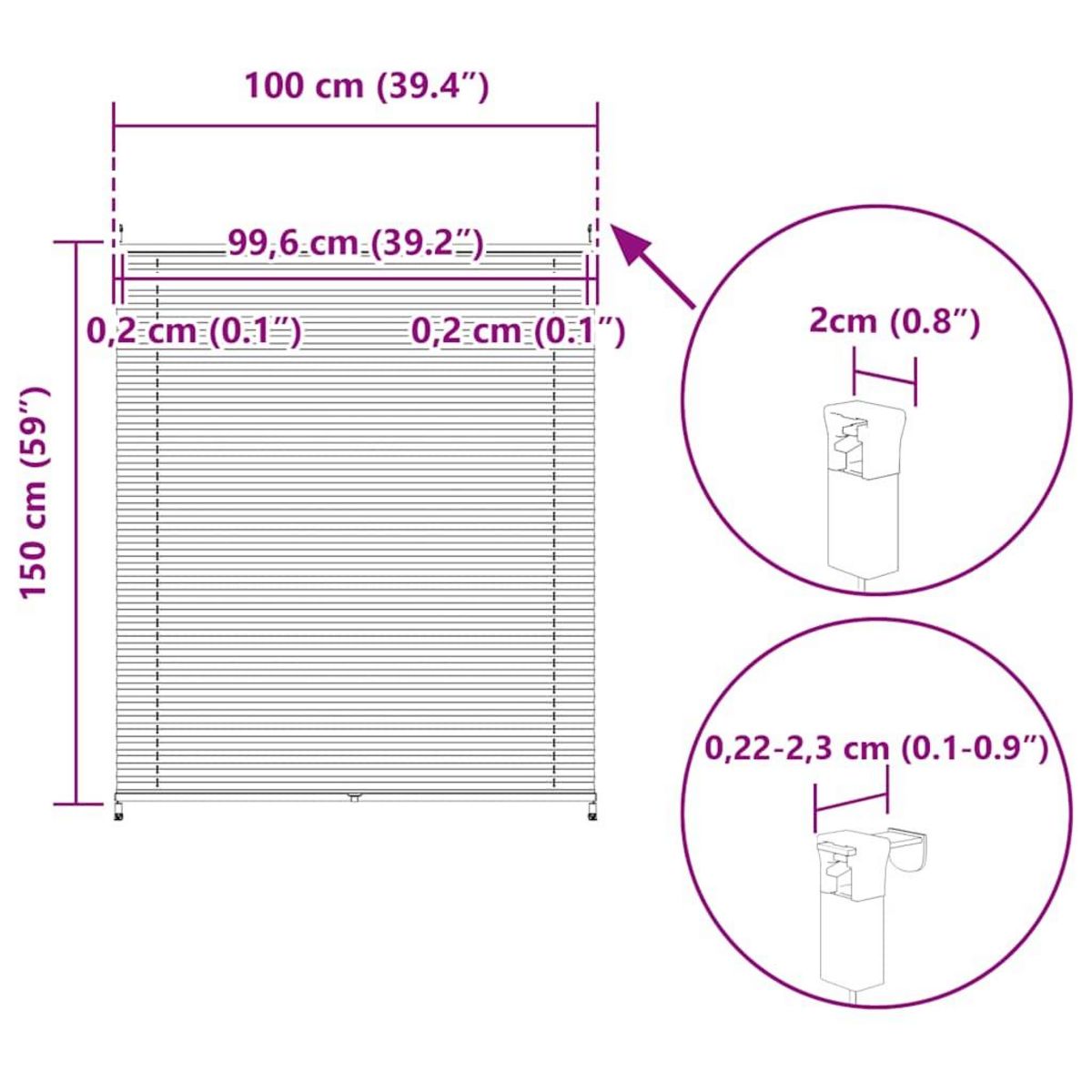 VIDAXL Store plisse 100x150 cm Creme