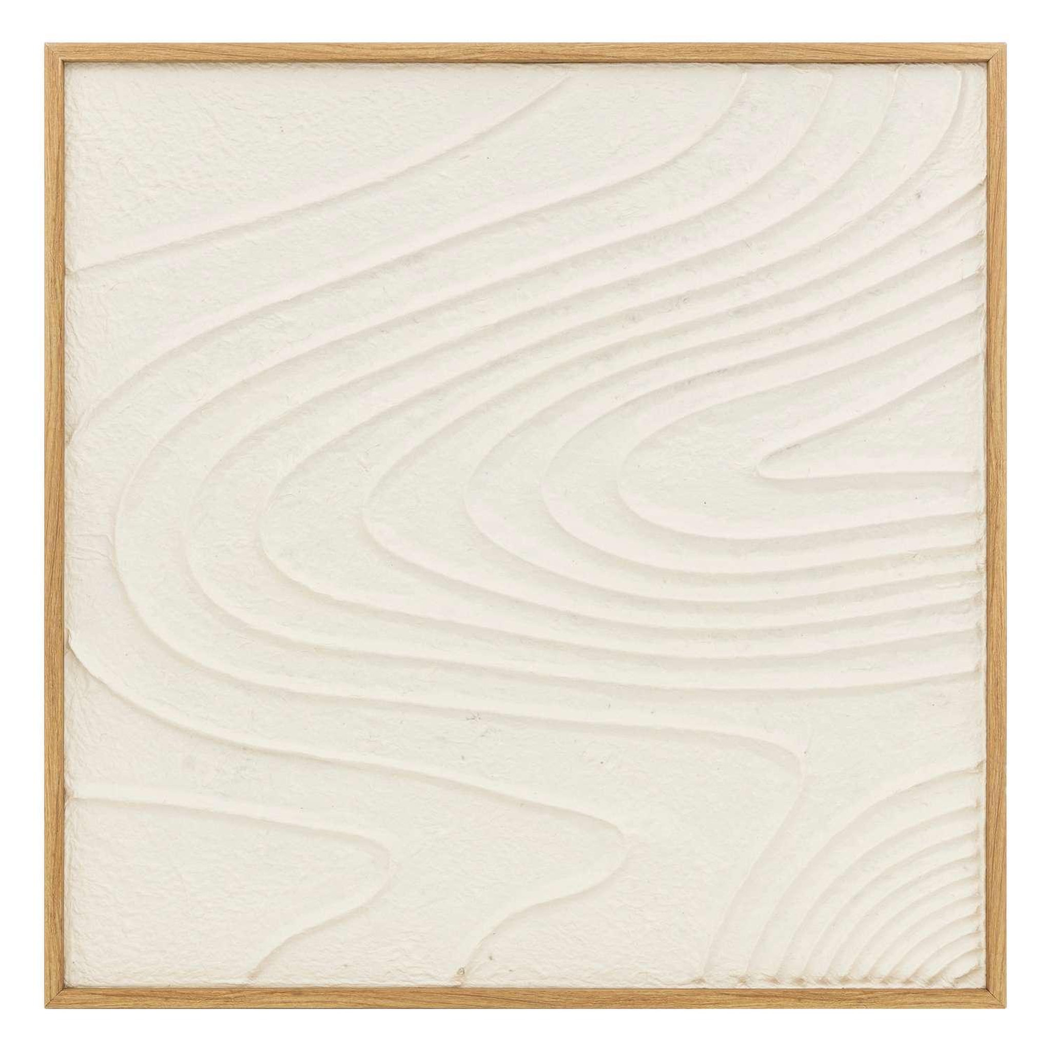 ATMOSPHERA Tableau en relief vagues - 80 x 80 cm - blanc