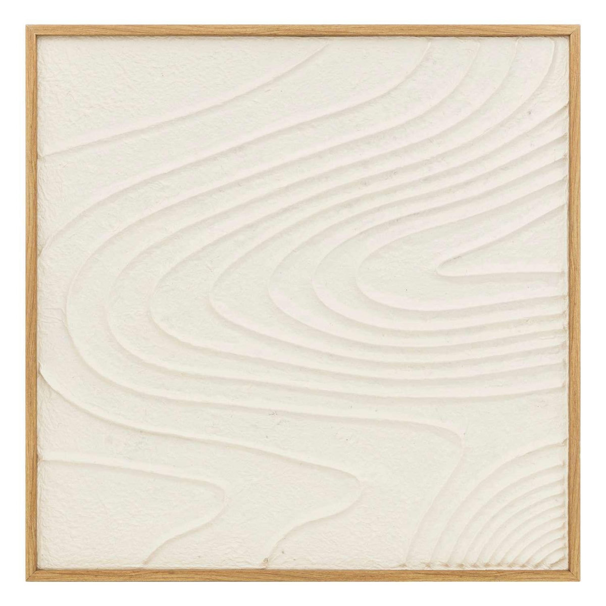 ATMOSPHERA Tableau en relief VAGUES - 80 x 80 cm - Blanc