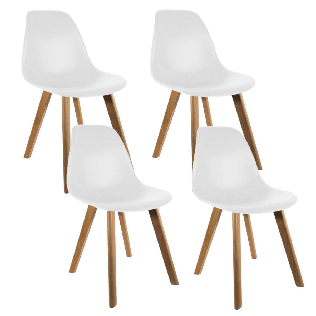 The Home Deco Factory 4 Chaises design scandinave à coque Holga
