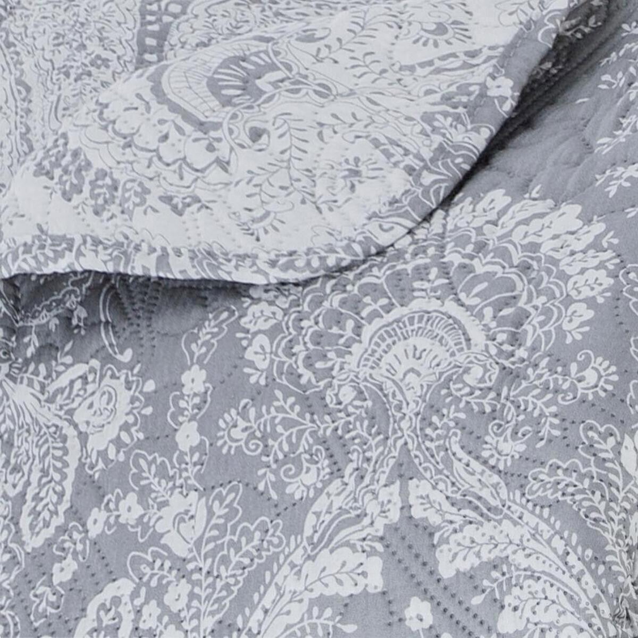 Voir la diapositive 2 : ATMOSPHERA Dessus de lit & 2 taies  marie  240x260cm gris clair