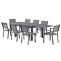 Voir la diapositive 5 : MARKET24 Table de jardin extensible rectangulaire 6 a 10 personnes - Structure aluminium - L 135-270 x P 90 x H 75 cm - Gris foncé