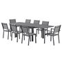Voir la diapositive 5 : MARKET24 Table de jardin extensible rectangulaire 6 a 10 personnes - Structure aluminium - L 135-270 x P 90 x H 75 cm - Gris foncé