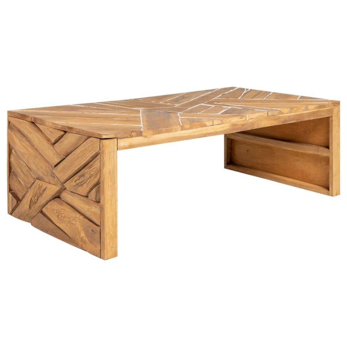 VIDAXL Table basse Bois de teck massif 110x35x38 cm