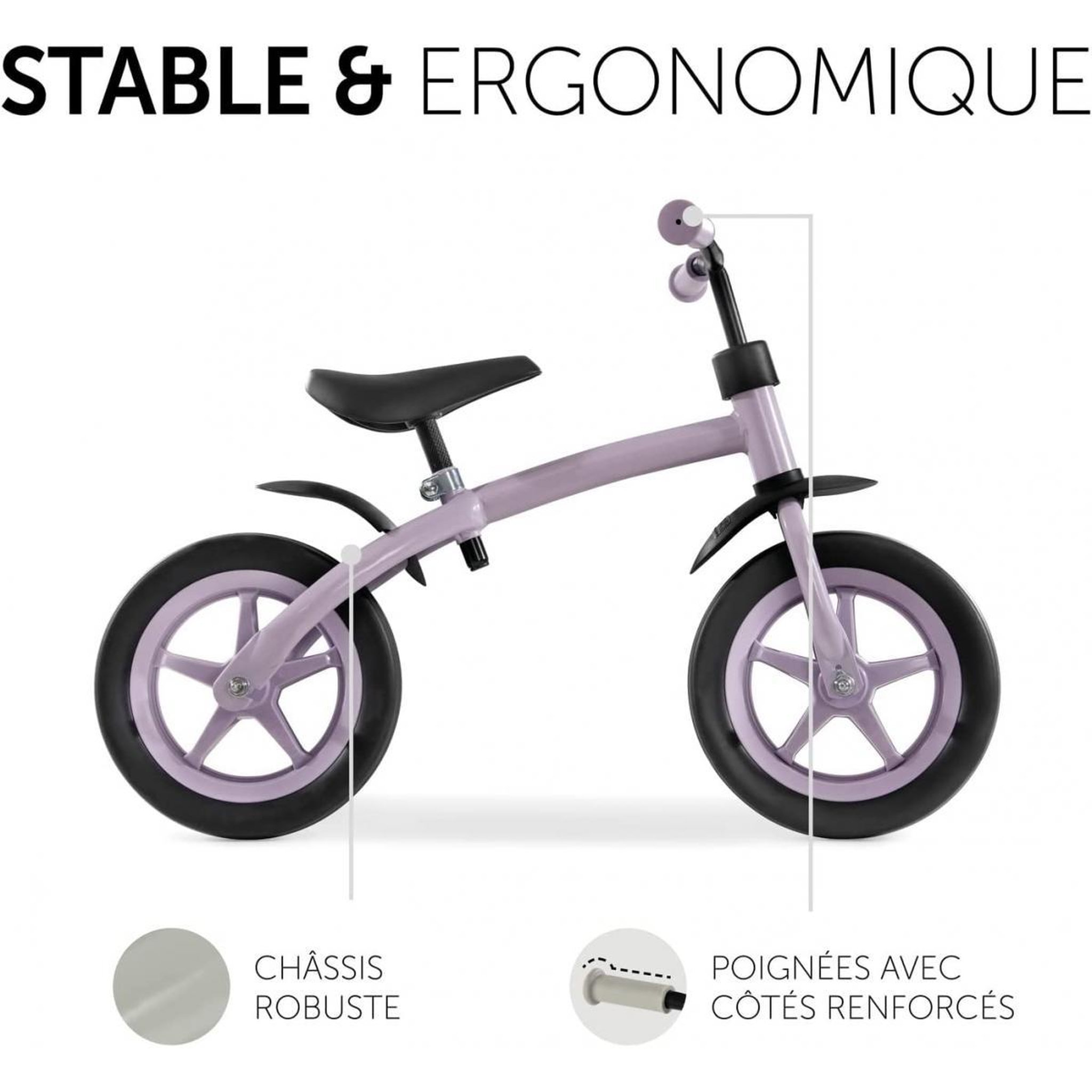 Voir la diapositive 2 : HAUCK Draisienne Super Rider 12 Lavande