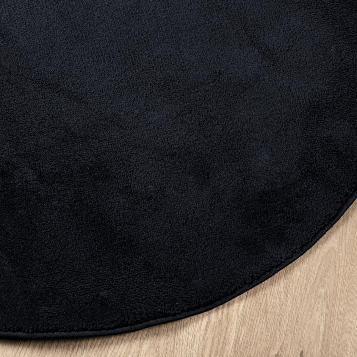 VIDAXL Tapis OVIEDO a poils courts noir Ø 160 cm