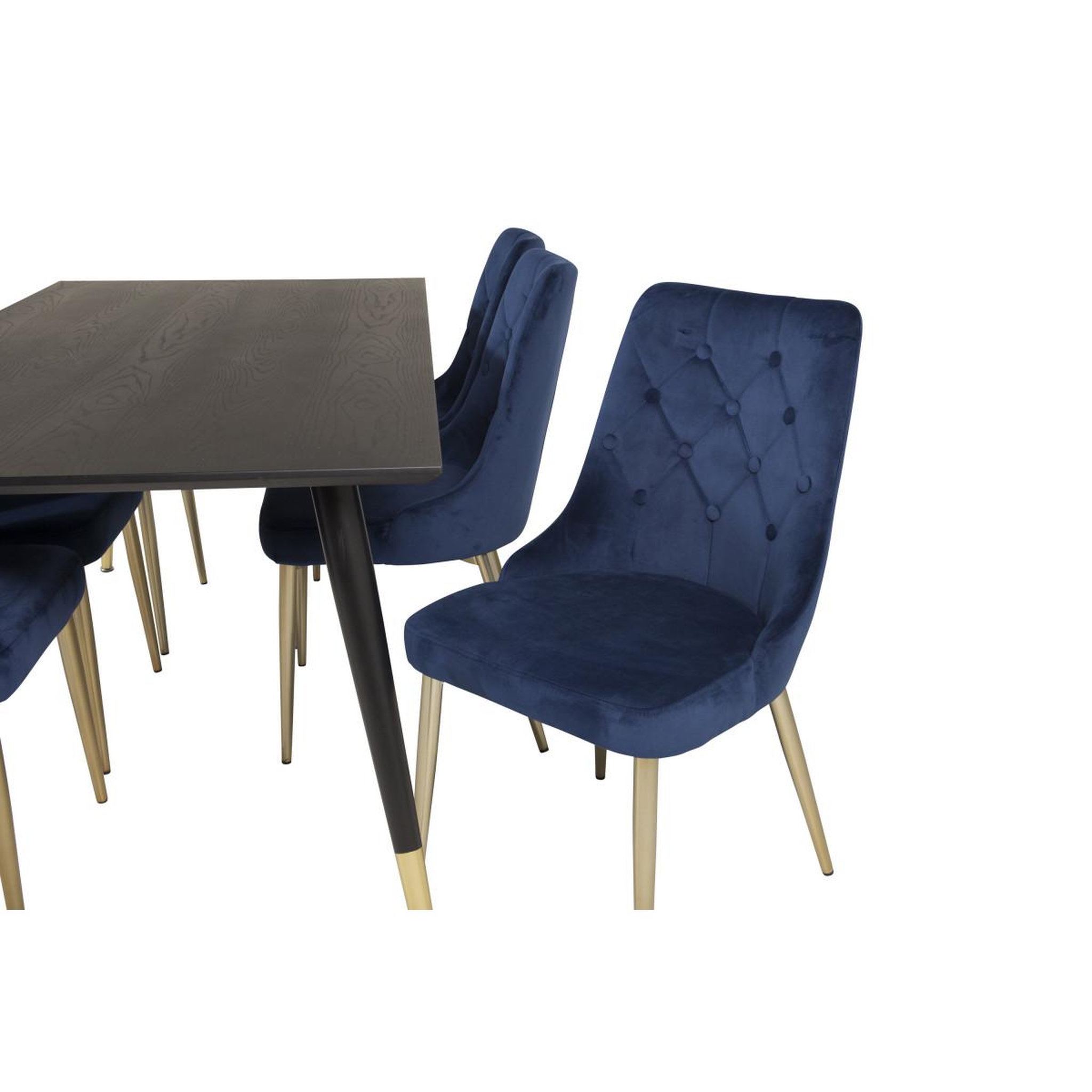 Voir la diapositive 5 : Paris Prix Ensemble table à manger & 6 chaises  dipp & deluxe  180cm noir & bleu