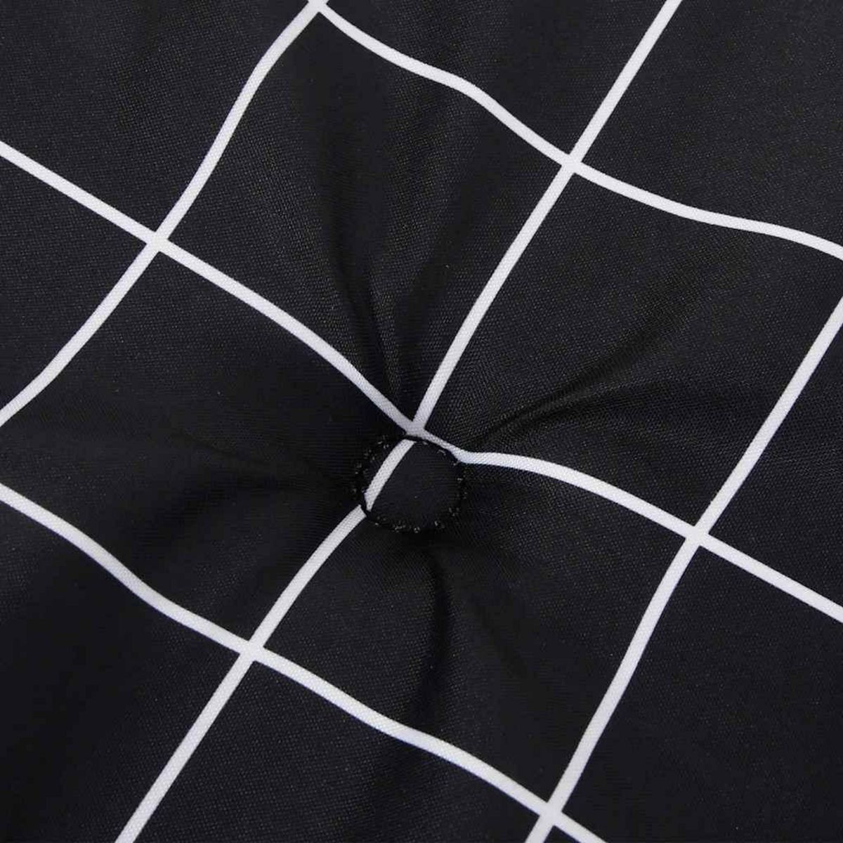 VIDAXL Coussin de banc de jardin carreaux noir 200x50x3 cm tissu