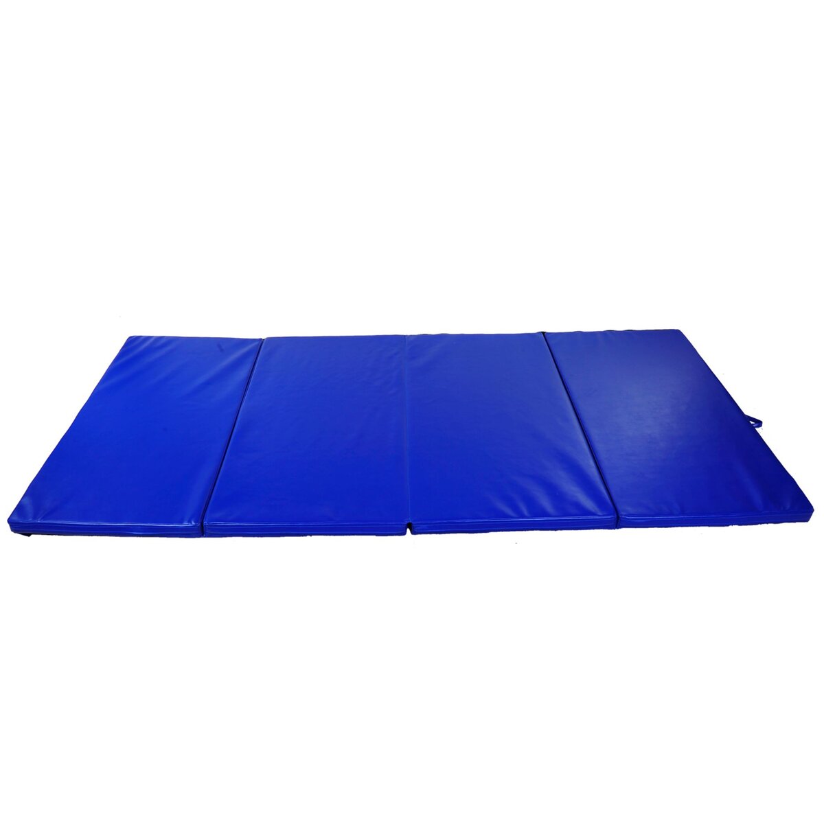 HOMCOM Tapis de sol gymnastique Fitness pliable portable rembourrage mousse 5 cm grand confort revêtement synthétique dim. 2,93L m x 1,15l m bleu