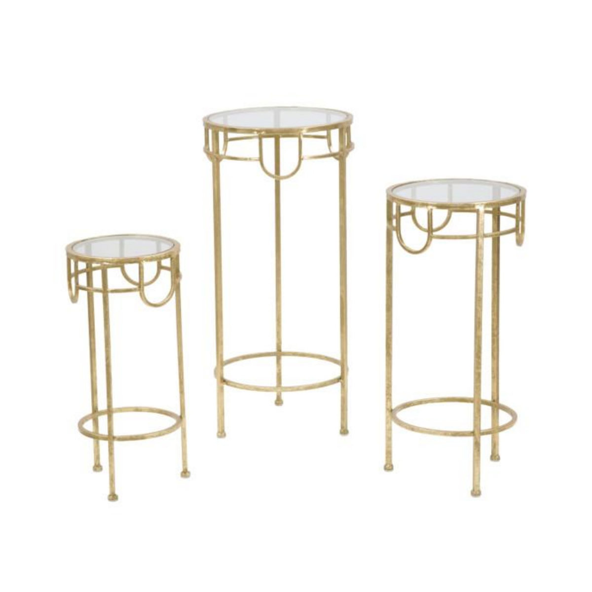 Paris Prix Lot de 3 Tables d'Appoint Gigognes  Dolly  70cm Or