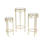 Paris Prix Lot de 3 Tables d'Appoint Gigognes  Dolly  70cm Or