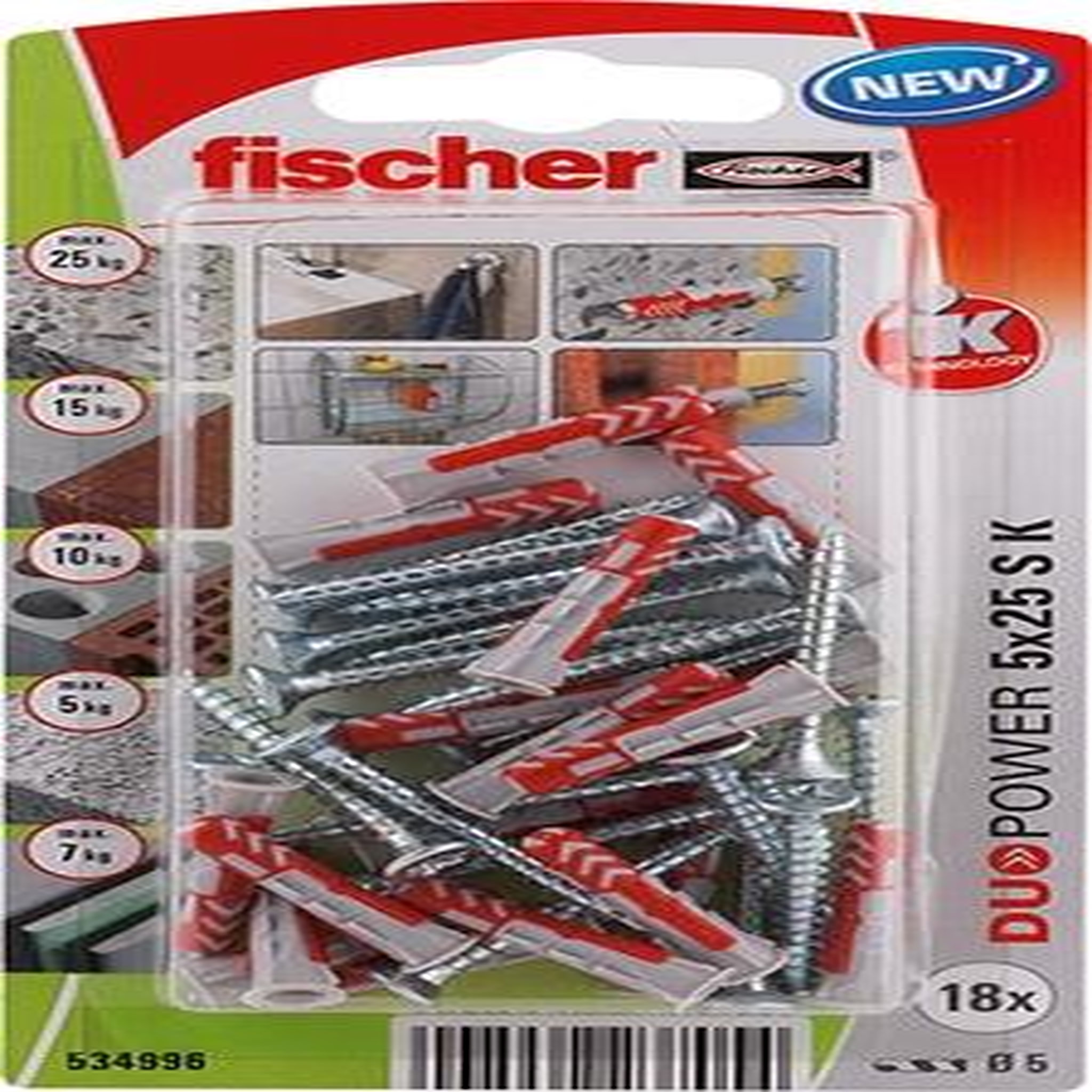 Fischer chevilles et vis à expansion ou à verrouillage de forme FISCHER, Diam.5 x L.25