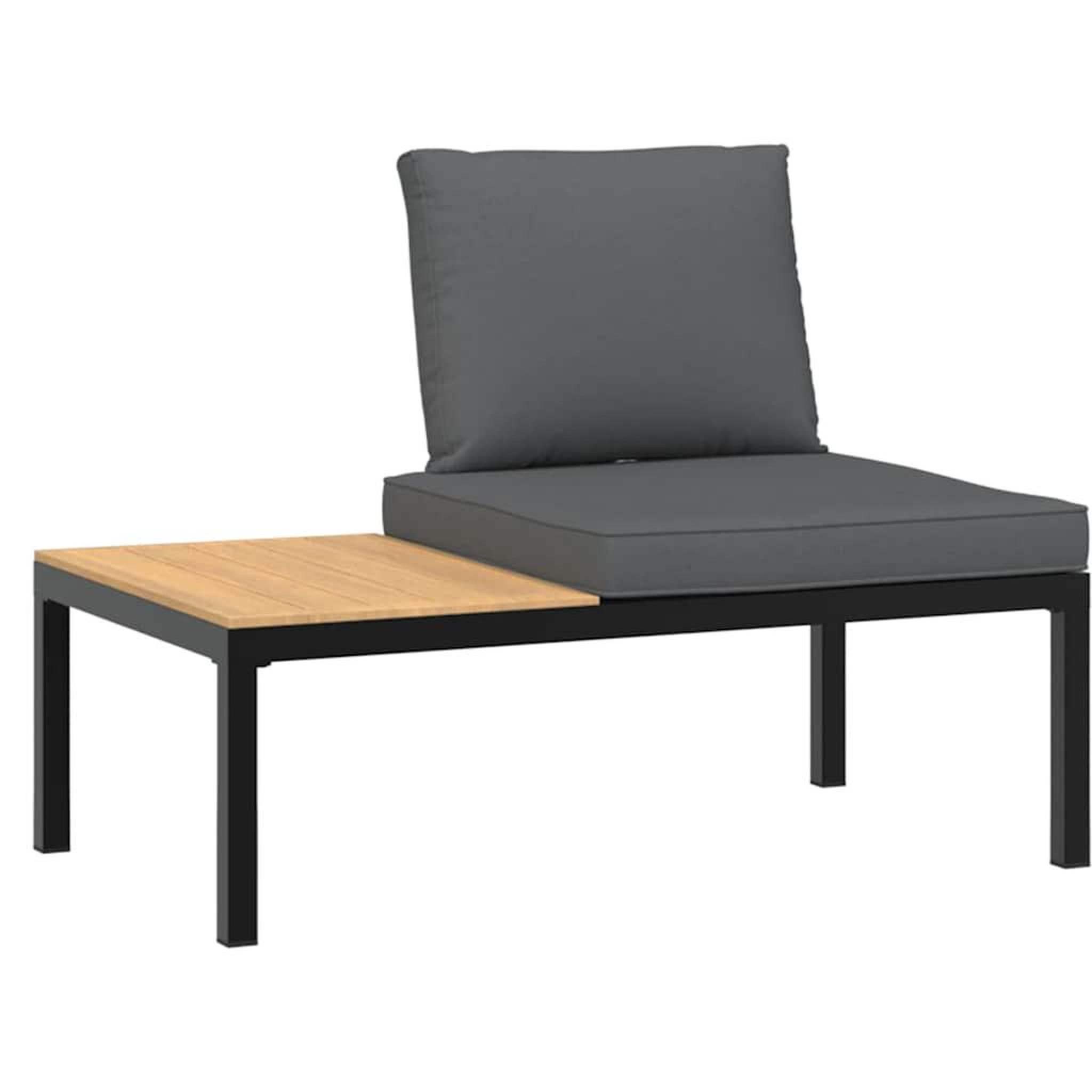 Voir la diapositive 4 : VIDAXL Salon de jardin 5 pcs avec coussins noir aluminium