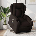 VIDAXL Fauteuil inclinable de massage Marron fonce Tissu