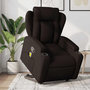 Voir la diapositive 1 : VIDAXL Fauteuil inclinable de massage Marron fonce Tissu