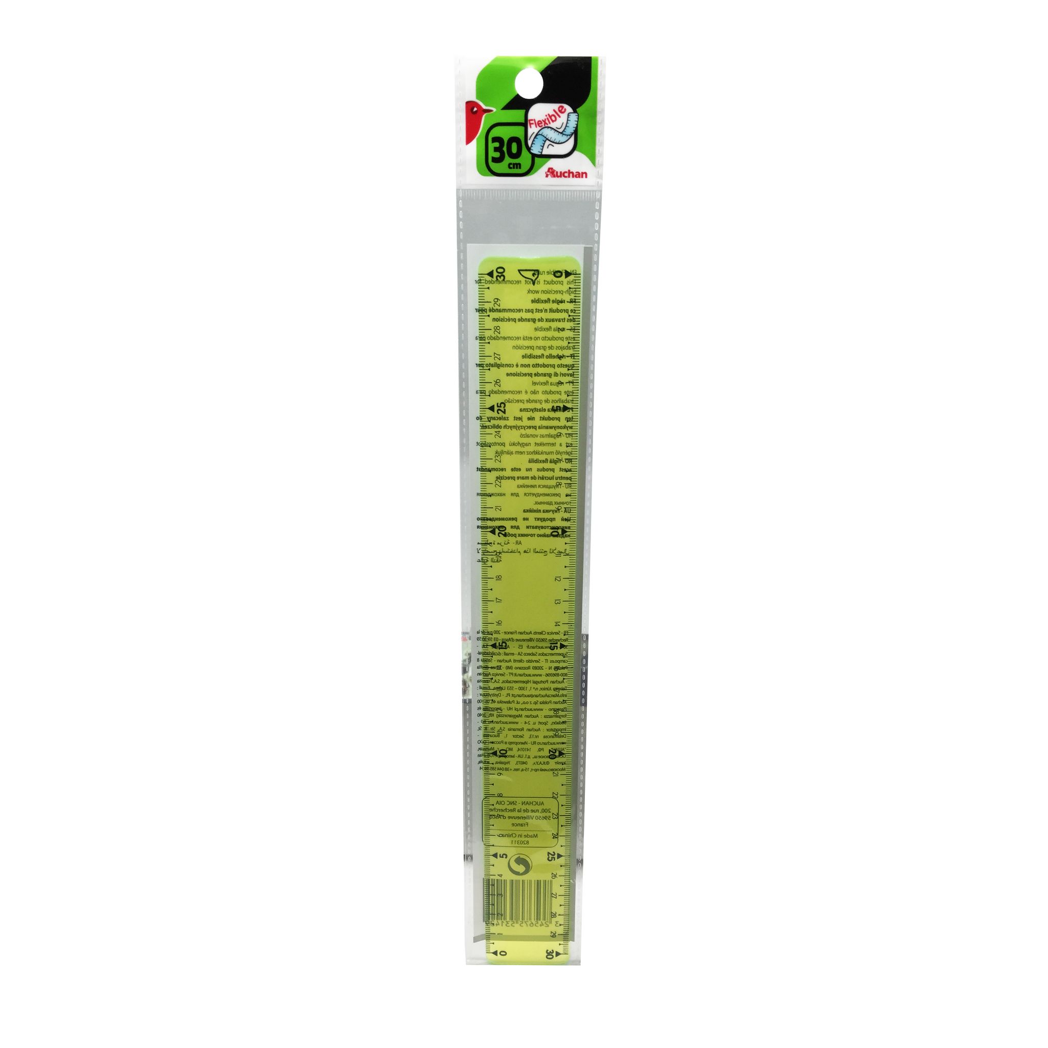 6 Règles Flexibles 15-30cm - PVC Souple, Double Graduation Cm/pouces