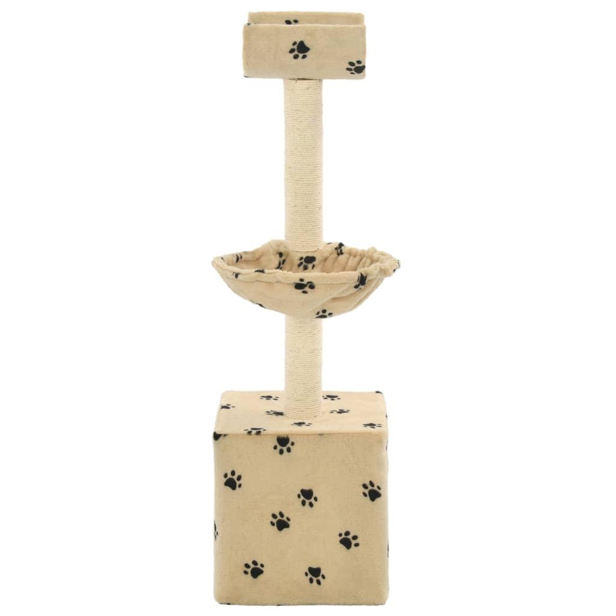 Voir la diapositive 3 : VIDAXL Arbre a chat et griffoirs en sisal 105 cm Beige Motif de pattes