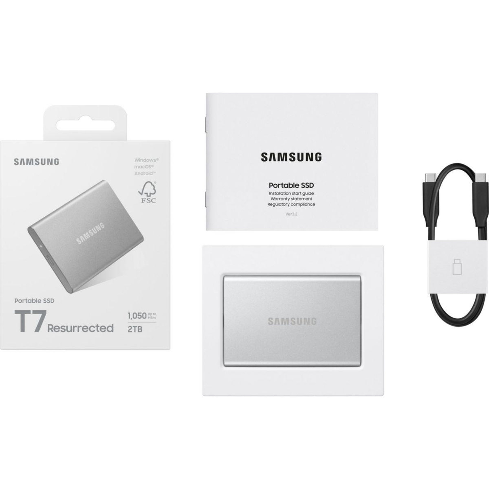 Voir la diapositive 5 : Samsung Disque dur SSD externe 2To T7 Resurrected