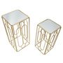 Voir la diapositive 2 : Paris Prix Lot de 2 Tables d'Appoint Gigogne Carrée  Arty  70cm Or